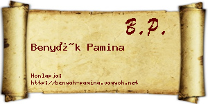 Benyák Pamina névjegykártya